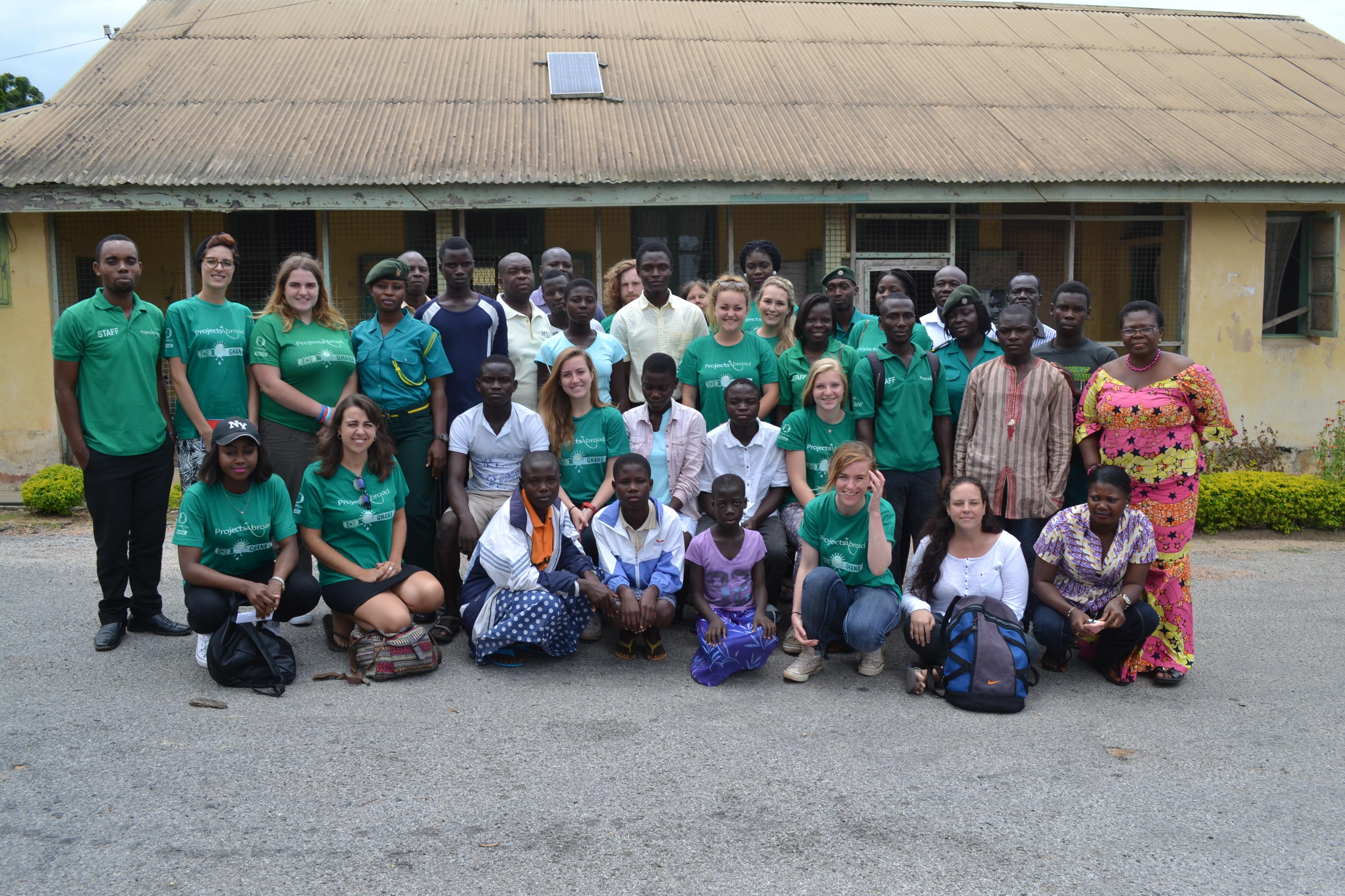 A group of teenagers and local officals on Projects Abroad's Human Rights placement in Ghana A group photo of interns and local officials on our Human Rights internship for teenagers in Ghana